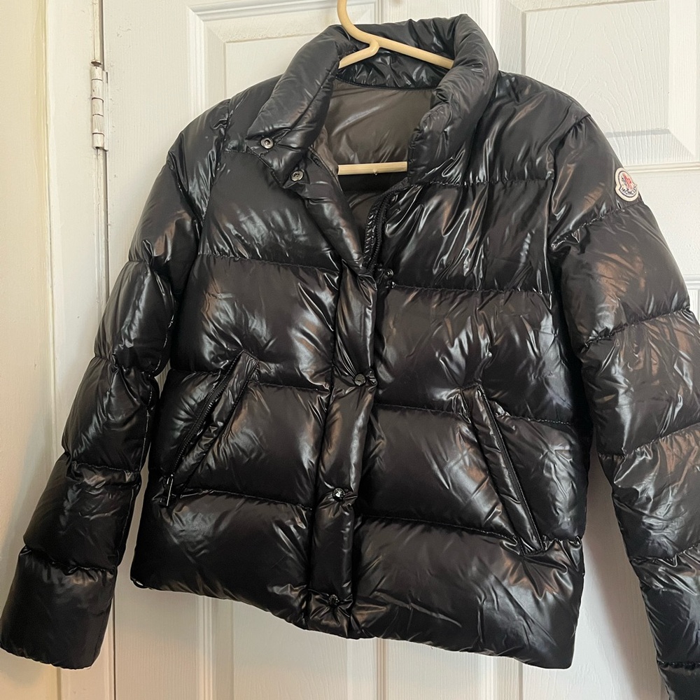 Moncler Glossy Black Short Puffer Coat